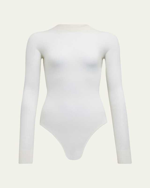 Mockneck Long Sleeve Cashmere Bodysuit